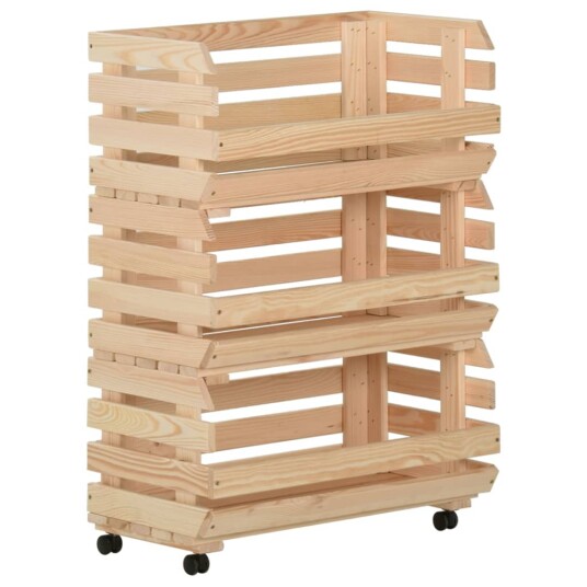 Grønnsakstralle 57x30x80 cm heltre furu 327326 Grønnsakstralle 57x30x80 cm heltre furu 327326