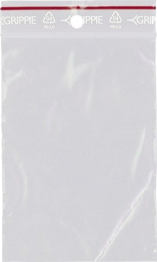 Lynlåspose Grippie 50 Μm 70 X 100 Mm Ld Pe Transparent Uden Tryk Lynlåslukning Pakke A 1000 St