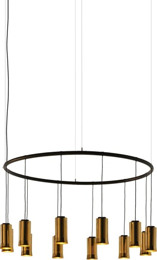 Santa & Cole Cirio Circular S Taklampe i Polert Messing