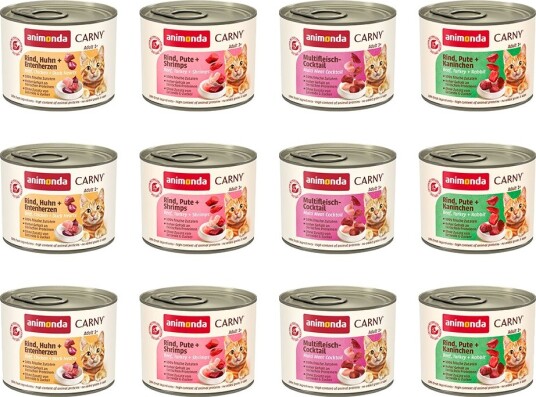 Animonda Carny Våtfôr Adult Blandet Pakke Carny Blandet Og Kylling Okse 12 X 200 G