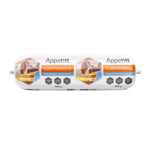 Appetitt Pølse med Fisk og Poteter 12 x 800 g Hundefôr