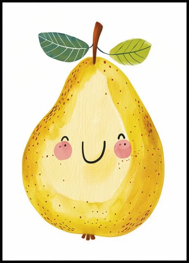 Smiling Yellow Pear Plakat Plakat / 100x150cm