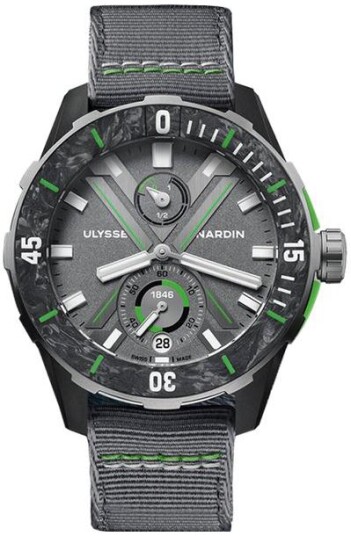 Ulysse Nardin Herreklokke 1183 170LE 1A TOR 0A Diver Grå/Lær Ø44 mm