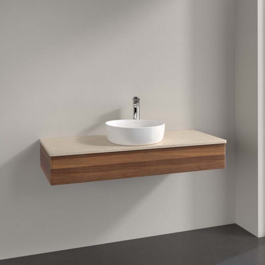 Villeroy & Boch Antao Servantskap med 1 skuff 120x50x19 cm u/lys Valnøtt/Crème