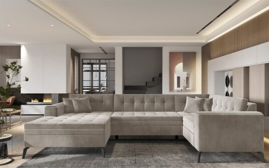 Seksjon Eltap Montez 340x180x93 cm Sola 18 Beige Venstre