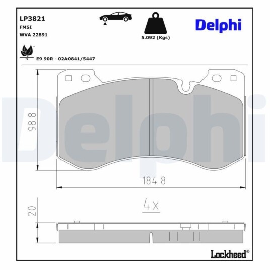 Bremseklosser DELPHI LP3821