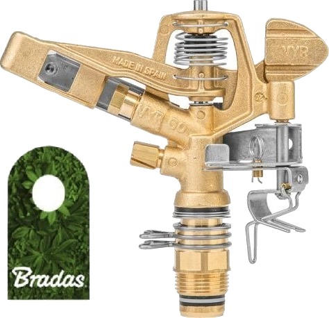 Bradas Messing Pulserende Roterende Justerbar Sektorsprinkler 360 Gz3/4" 35M 0260 Bradas Messing Pulserende Roterende Justerbar Sektorsprinkler 360 Gz3/4" 35M 0260