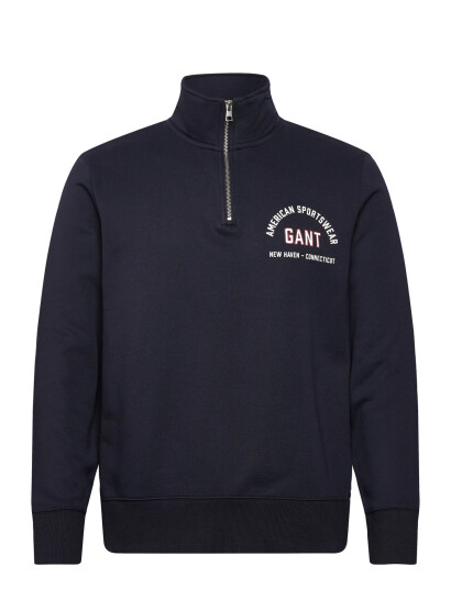 GANT Printed Graphic Half Zip - Navy - S