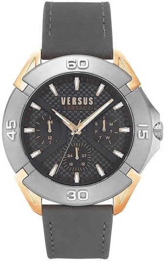 Versus by Versace Herreklokke VSP1W0319 Sort/Lær Ø46 mm Versus by Versace Herreklokke VSP1W0319 Sort/Lær Ø46 mm