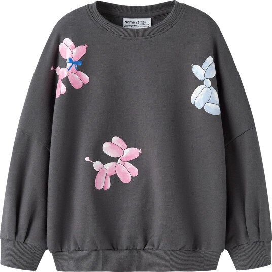 Name It Nmfnalas Ls Long Sweat Bru Grey 98