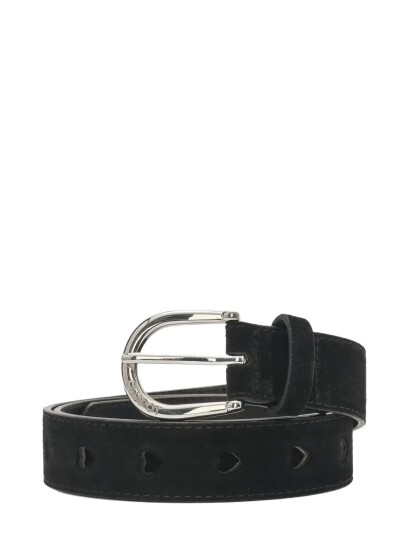 Fabienne Chapot Cut It Out Heart Belt Suede   Black   85