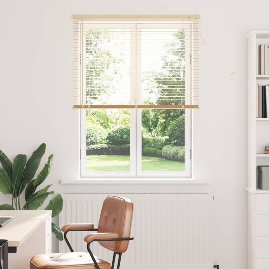 vidaXL Venetiansk persienne Lys Brun med Mønster 150 x 80 cm 25 mm PVC