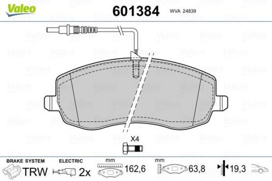 Bremseklosser VALEO 601384