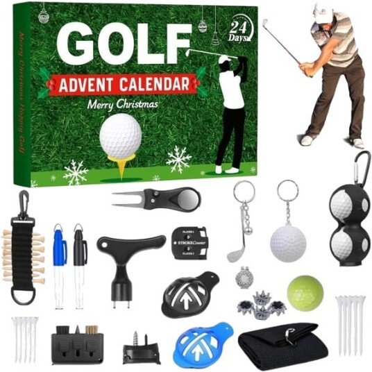 Golf Adventskalender 2025 24 dagers julekalender med golfballer tees og ballmarkører julegave til menn tenåringsgutter ideell for
