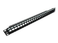 Lanview - Koblingspanel - unshielded - rackmonterbar - CAT 5e/6 - UTP - RJ-45 X 24 - svart - 1U - 19