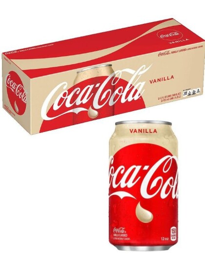 12 stk Coca Cola Vanilla 355 ml   Hel Eske USA Import