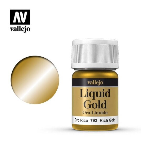 Vallejo Rich Gold 35ml Alkoholbasert Maling for Modellbygging