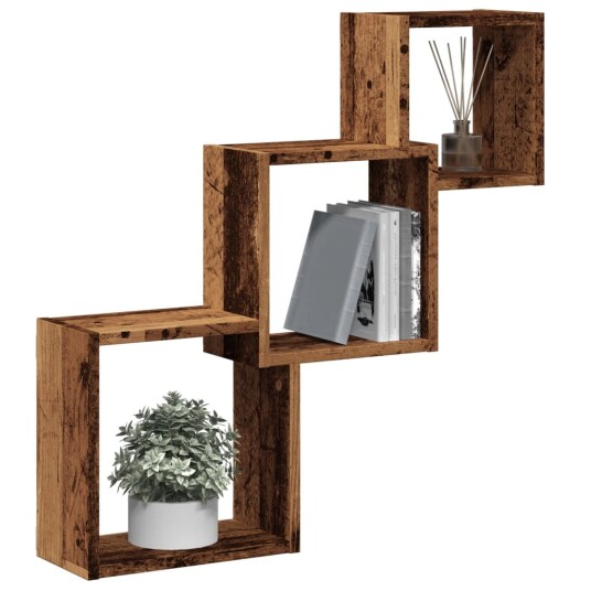 Vegghyller kubeformet gammelt tre 68x15x68 cm konstruert tre 8721158434098