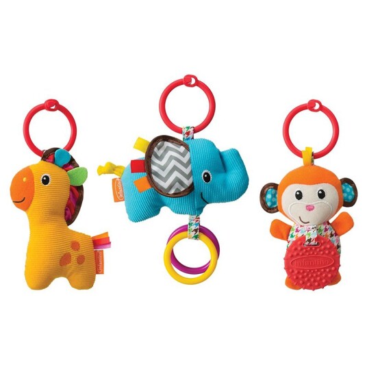 Infantino Travel Pals Ranglesett Elefant, Sjiraff og Ape Infantino Travel Pals Ranglesett Elefant, Sjiraff og Ape