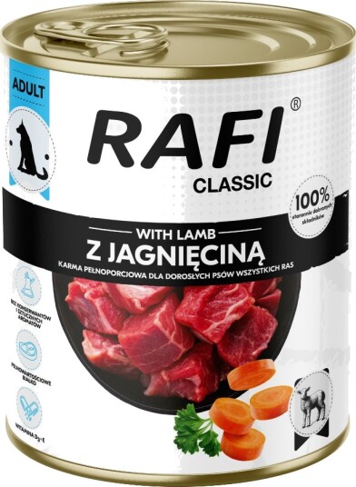 Rafi Våtfôr Dog Classic Lam 24 X 800 G