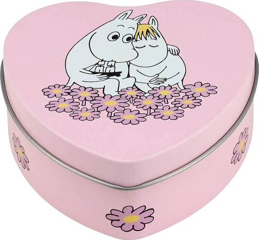 Muurla Mummi metallboks hjerteformet Sammen 10x10 cm rosa