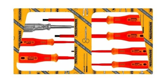 Bernstein Tools For Electronics 14-650-Vde Skruetrækker-Sæt Vde 7 Dele Kærv, Krydskærv Pozidriv