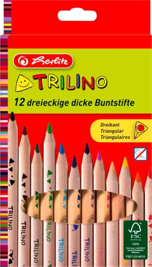 Herlitz Trilino Fargeblyanter 12 Farger