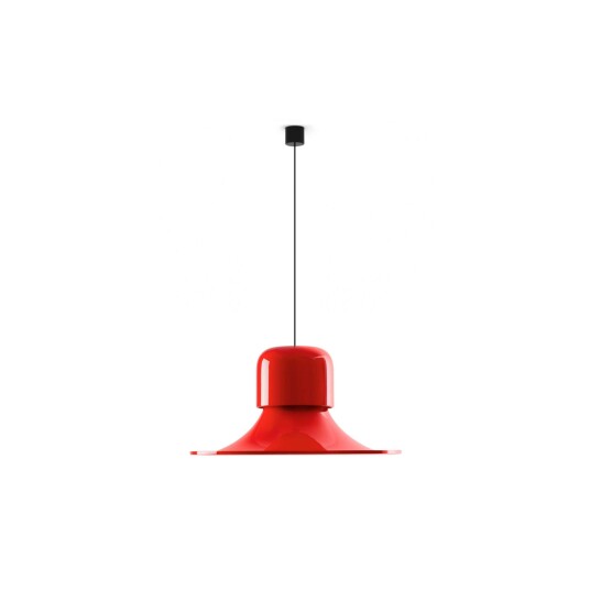 Stilnovo Campana Taklampe Blank Grå/ Rød