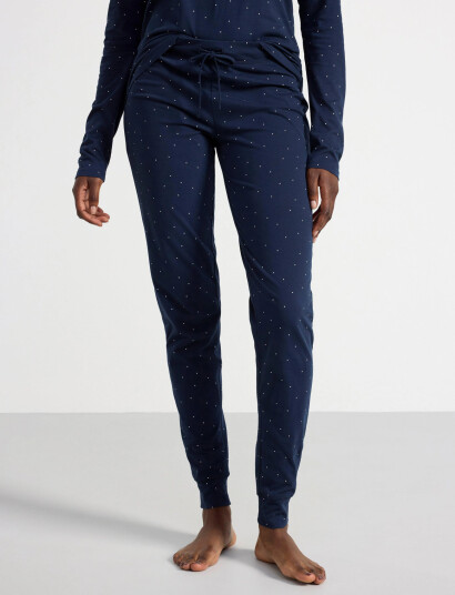 Lindex Trousers Tapered Aop Dots - Navy - M Lindex Trousers Tapered Aop Dots - Navy - M