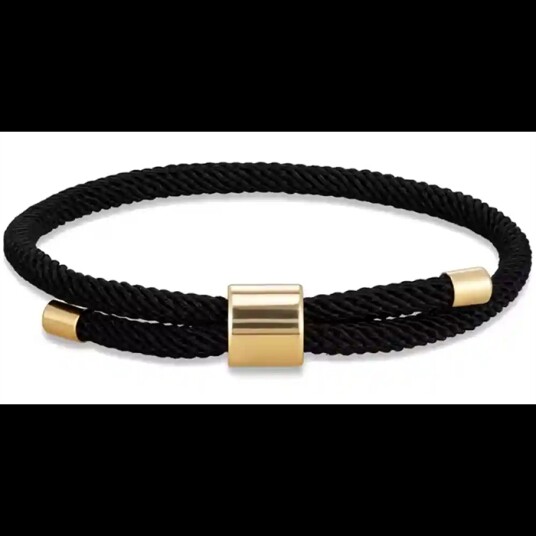 Urban Rope Black Svart herrearmbånd med forgylt stål Urban Rope Black Svart herrearmbånd med forgylt stål