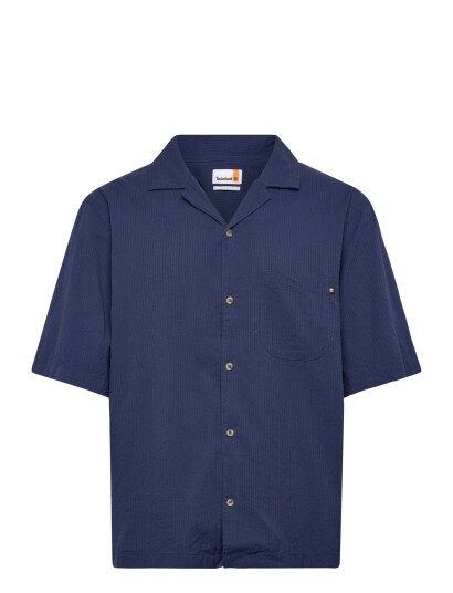 Timberland Ss Seersucker Resort Shirt Oceana Yd   Navy   L