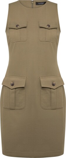 Lauren Ralph Lauren Ponte Sleeveless Sheath Dress Khaki green 40 Lauren Ralph Lauren Ponte Sleeveless Sheath Dress Khaki green 40