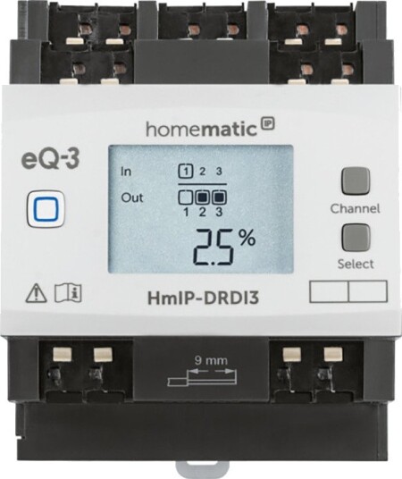 Homematic Dimmeaktuator IP HmIP-DRDI3 For Din-Skinne 3 Kanaler