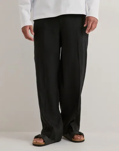 Que Sera Sera Logan Loose Linen Pant Linbukser Svart Que Sera Sera Logan Loose Linen Pant Linbukser Svart