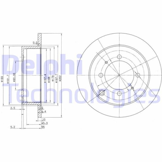 Bremseskive DELPHI BG3400