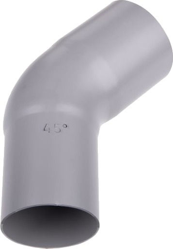 Plastmo bøy Ø90mm 45° grå gray