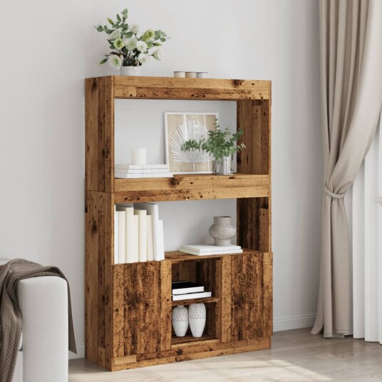  Highboard gammelt tre 92x33x140 cm konstruert tre