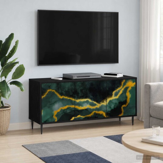 vidaXL TV skap WIJHE 102 x 33 x 51 cm Svart eik Konstruert tre vidaXL TV skap WIJHE 102 x 33 x 51 cm Svart eik Konstruert tre