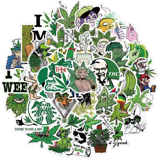 Pakke med Klistremerker - Weed 2