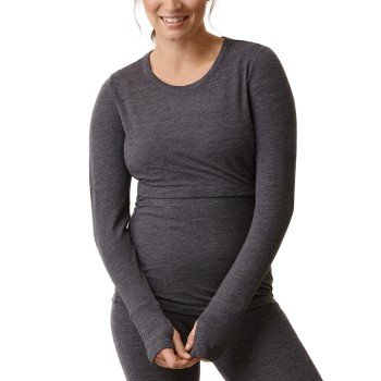 Boob Merino Wool Long Sleeve Top M?rkgr? merinoull Large Dame