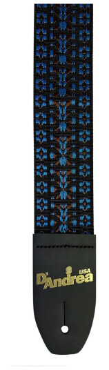 D'Andrea 2" Woven Guitar Strap Tapestry HootenannyBlue