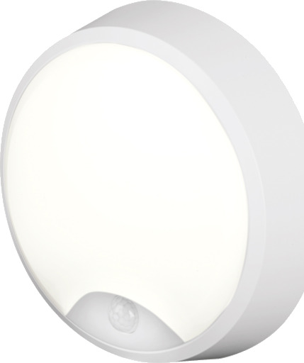 4lite Pylus Round utelys vegg med sensor hvit 4lite Pylus Round utelys vegg med sensor hvit