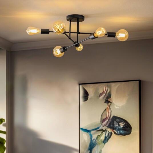 HELam Taklampe Cambridge 6 lyskilder svart HELam Taklampe Cambridge 6 lyskilder svart