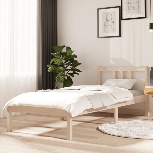 vidaXL Sengeramme heltre 75x190 cm 2FT6 Small Single