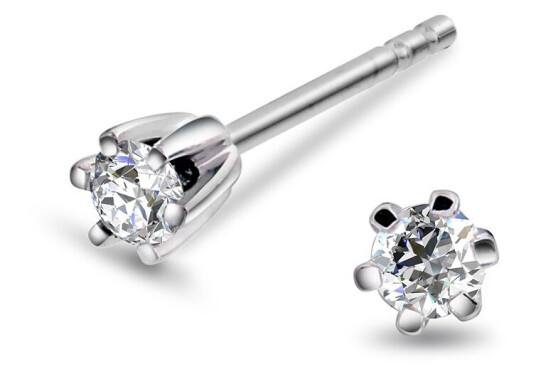Olivia by Gullfunn oredobber i 585 hvitt gull med diamant 0 14 ct Olivia by Gullfunn oredobber i 585 hvitt gull med diamant 0 14 ct