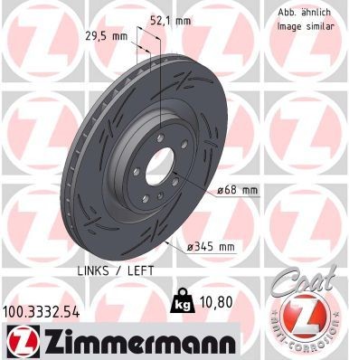 Bremseskive ZIMMERMANN 100.3332.54