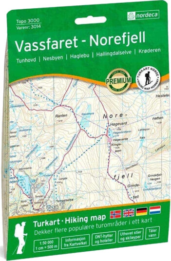 Topo 3000 Vassfaret-Norefjell turkart 1:50000 Topo 3000 Vassfaret-Norefjell turkart 1:50000