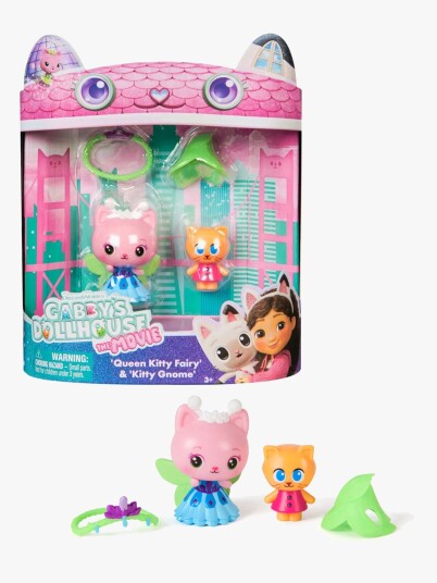 Gabby's Dollhouse Crystal Garden Figur 2-Pakk med Dronning Kitty Fairy og Kitty Gnom