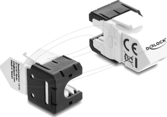 Delock Keystone-Modul Rj45-Kontakt Til Lsa Cat.6A 45° Vinklet Kontakt Uskjermet 180° Kabelføring Uten Verktøy Svart