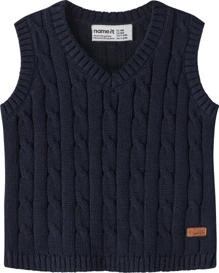 Name It Vest   Strikk   NBMRAFFAT   Navy Blazer   Name It   1 år (80)   Vest   Marineblå